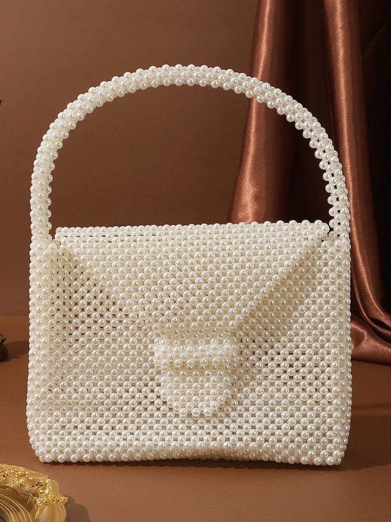 Acrylic Pearl Handmade Bag - Women’s Lightweight Clutch for Wedding & Evening - Image 1
