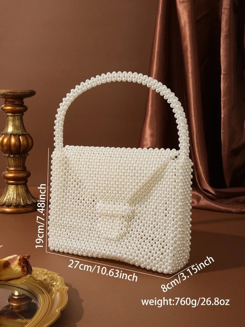 Acrylic Pearl Handmade Bag - Women’s Lightweight Clutch for Wedding & Evening - Image 3
