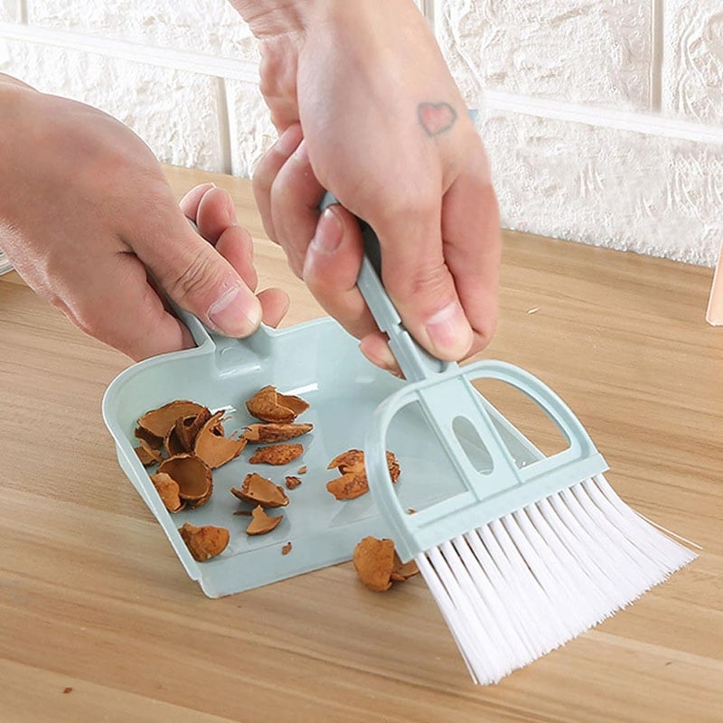 BIRZAR Small Broom and Dustpan Set Mini Dustpan and Brush Set Hand Broom Cute Little Whisk Dust Pan and Brush Set for CampingKeyboardTableDeskWindow GapsSmall Messes KidsCatDog 4 - Image 5