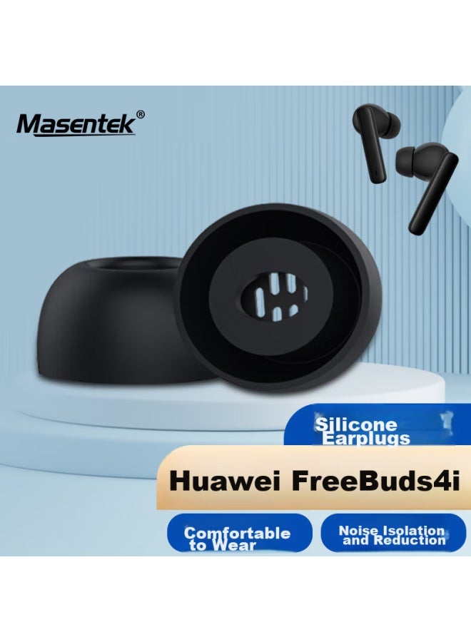 Masentek Earphone Ear Tips, Compatible With Huawei Freebuds 4I/5I, Honor Earbuds X3/2 Se Bluetooth Headphones, Silicone Tips Accessories, Black, Small Size - Image 1