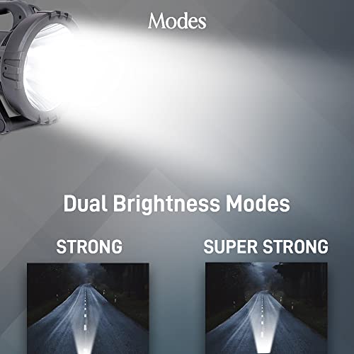 FOS LED Search Light 20W with 2400 mAh Lithium-ION Battery (Range UP to 2 KM.) 2 Modes Rechargeable Handheld Torch - 1 Year Warranty and BIS Certified - Image 4