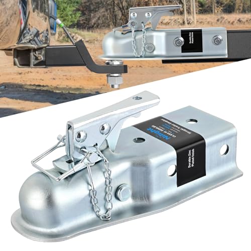Nilight Straight Trailer Coupler with Security LatchChain for 2Inch Hitch Ball 3Inch Channel3500 LBSHeavy Duty Trailler Tongue Coupler for Station Wagon Truck Bolted  Welded Installation - Image 1