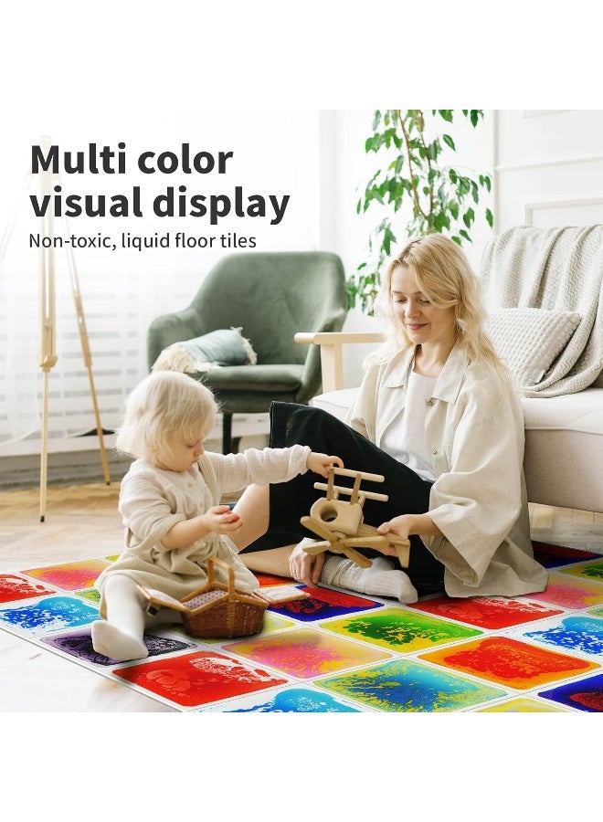 Art3d Liquid Fusion Activity Play Mat for Kids, Pack of 9 Tiles 12" X 12", Multi-Color - Image 2