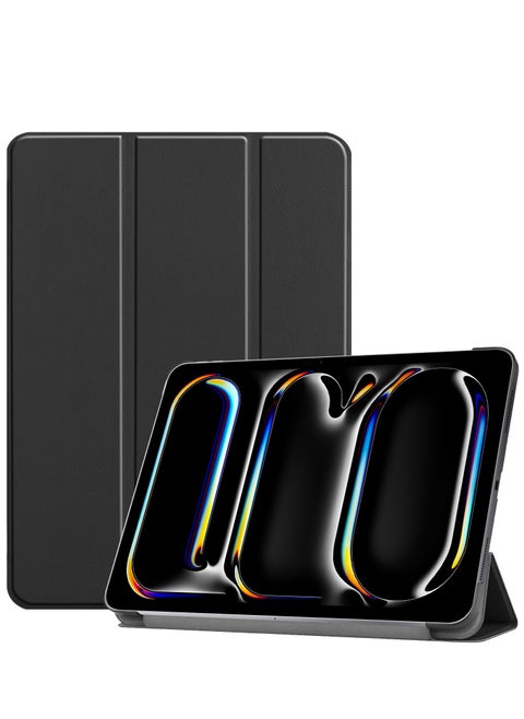 Case for IPad Pro 13 Inch (M4) 2024 Released Slim Stand Hard Back Shell Protective Smart Cover with Auto Sleep Wake Feature for IPad Pro 13 Inch Tablet (Black)