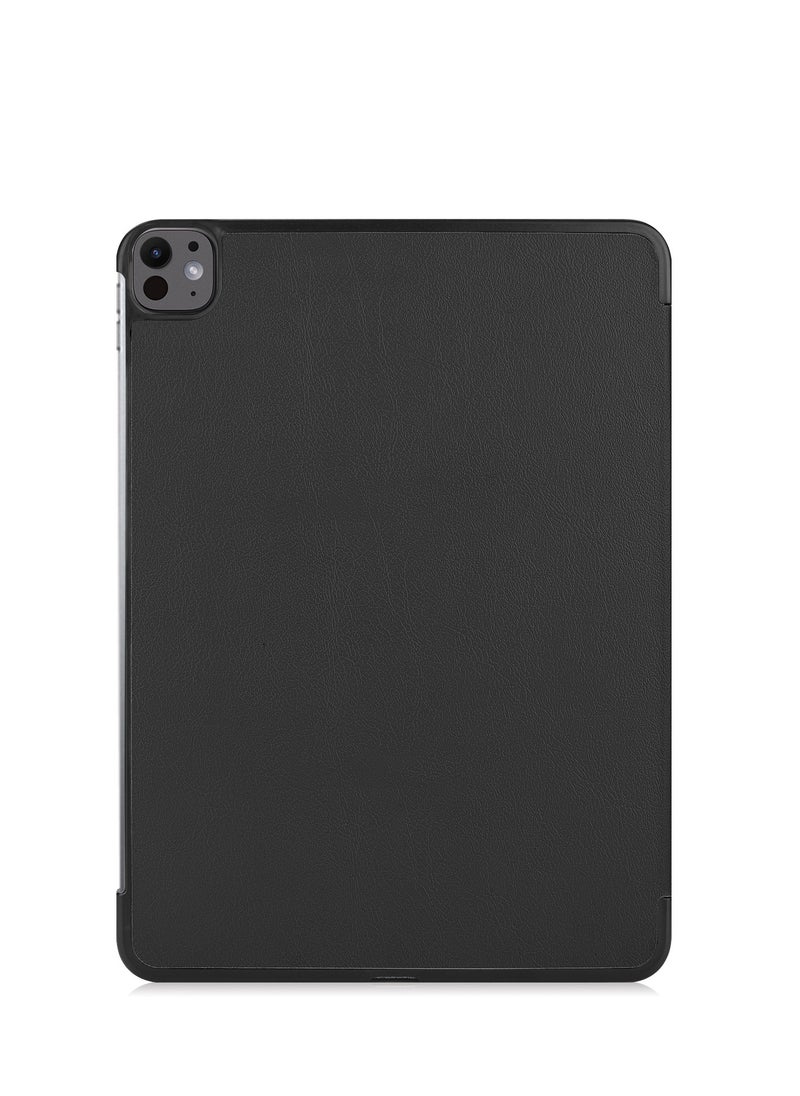 Case for IPad Pro 13 Inch (M4) 2024 Released Slim Stand Hard Back Shell Protective Smart Cover with Auto Sleep Wake Feature for IPad Pro 13 Inch Tablet (Black)