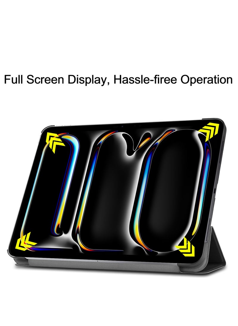 Case for IPad Pro 13 Inch (M4) 2024 Released Slim Stand Hard Back Shell Protective Smart Cover with Auto Sleep Wake Feature for IPad Pro 13 Inch Tablet (Black)