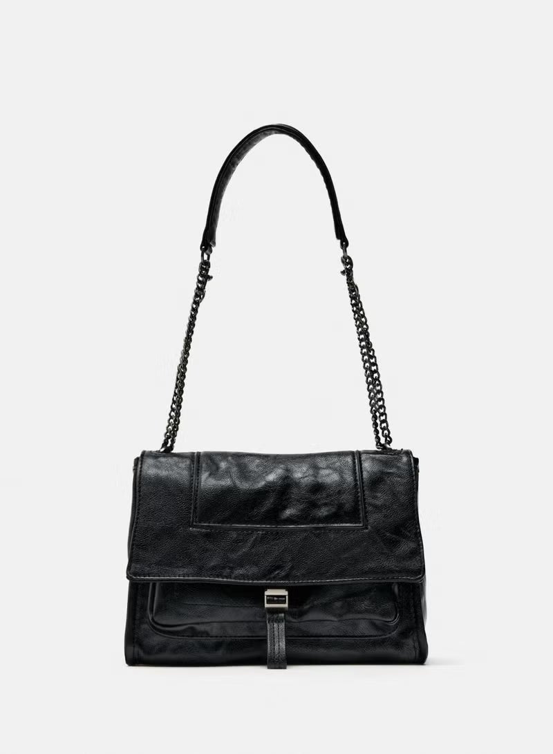 Zara Pleated Hobo Bag Chain Shoulder Bag - Image 1