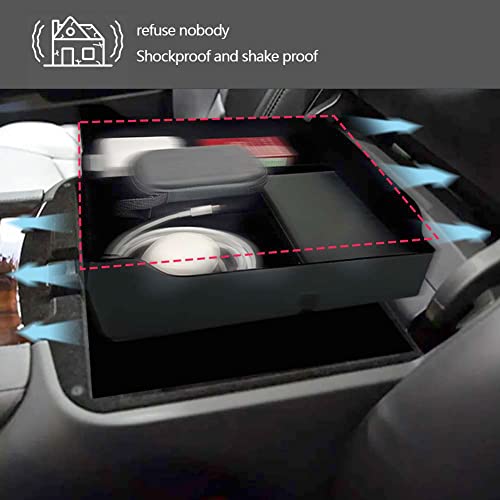 CUCHIYUN For Cadillac Escalade Center Console Organizer Insert Tray Armrest Storage Box Compatible with Cadillac Escalade Accessories 2019 2018 2017 2016 2015 Flocking Armrest Storage Box - Anti-Skid - Image 5