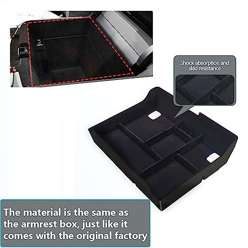 CUCHIYUN For Cadillac Escalade Center Console Organizer Insert Tray Armrest Storage Box Compatible with Cadillac Escalade Accessories 2019 2018 2017 2016 2015 Flocking Armrest Storage Box - Anti-Skid - Image 4