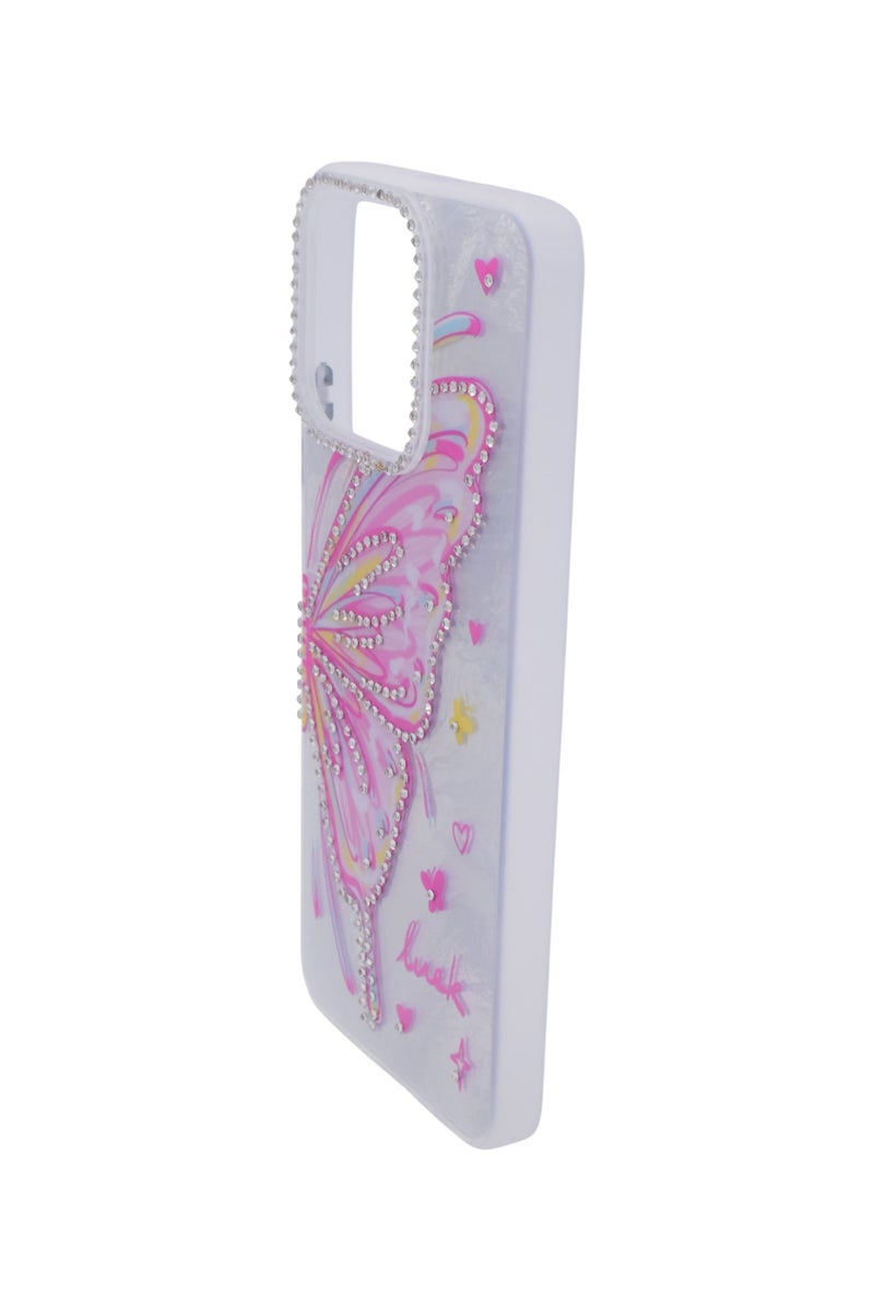 CFS TPU Butterflies and Rhinestones Back Cover Case For HONOR X7C - Blue Pink - Image 2