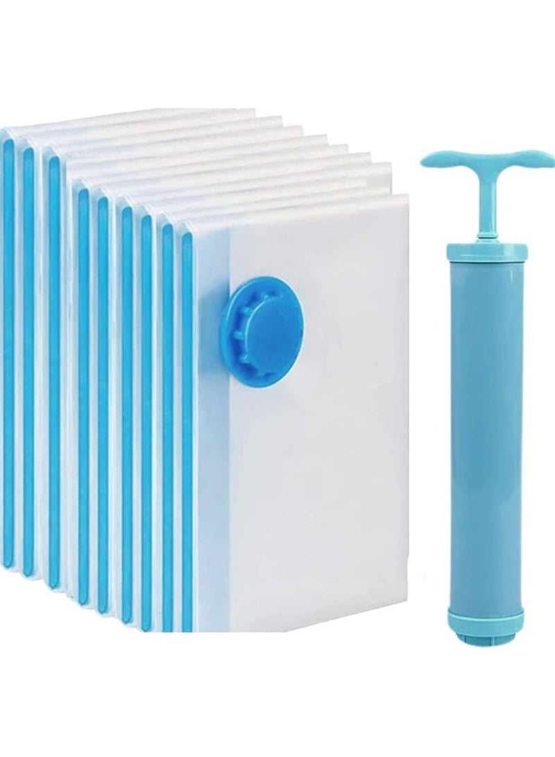 Vacuum Storage Bags with Hand Pump 12 Pcs Travel Compression Bag in 4 different sizes Large Vacuum Bags for Clothes for Traveling (PACK 12(3J+3L+3M+3S) - Image 1