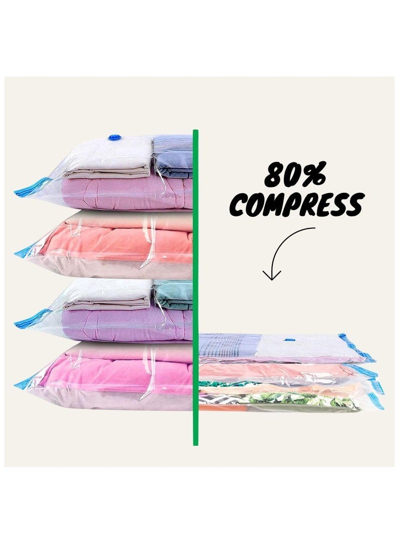 Vacuum Storage Bags with Hand Pump 12 Pcs Travel Compression Bag in 4 different sizes Large Vacuum Bags for Clothes for Traveling (PACK 12(3J+3L+3M+3S) - Image 3