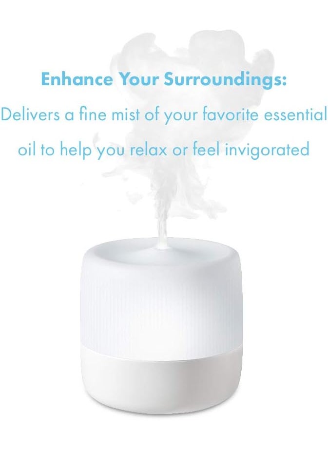 HoMedics HoMedics Ultrasonic Aroma Diffuser  130mL Humidifying Diffuser with ColorChanging Light  Up To 6 Hours Continuous Runtime 12 Hours Intermittent Runtime 2Pack Essential Oil Starter Kit  - Image 4