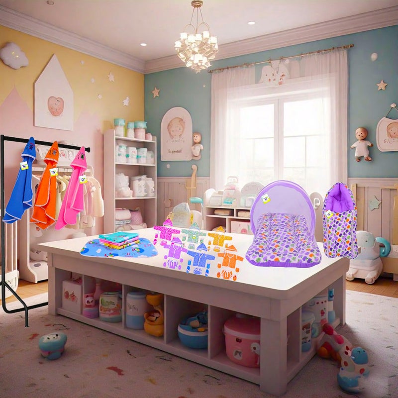 Toddylon 33 in 1 Baby Products All New Born Complete Daily Items | Gift Combos | Essentials Items | Hospital Kit | Baby Bedding | Clothing Set (Purple, 0-6 Months) - Image 4