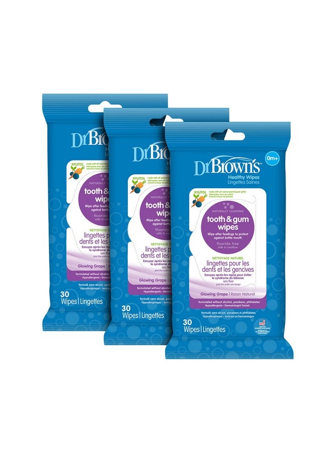 Dr. Brown’s Dr. Brown's Tooth and Gum Wipes, 30 Count, 3-Pack - Image 1