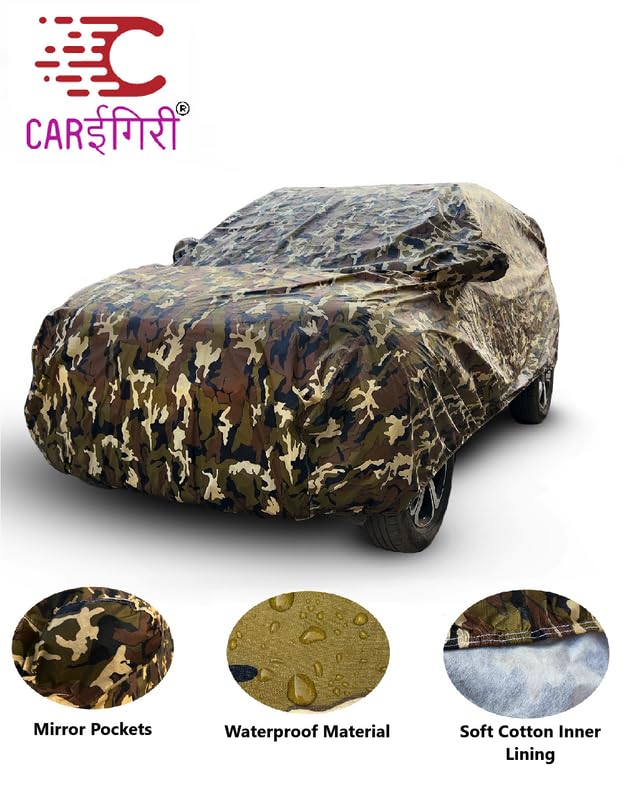 Carigiri Waterproof Camouflage Military Jungle Print Car Body Cover for Maruti Omni(100% Waterproof,Triple Stitched,Mirror Pocket,UV Resistant,Dustproof) - Image 2