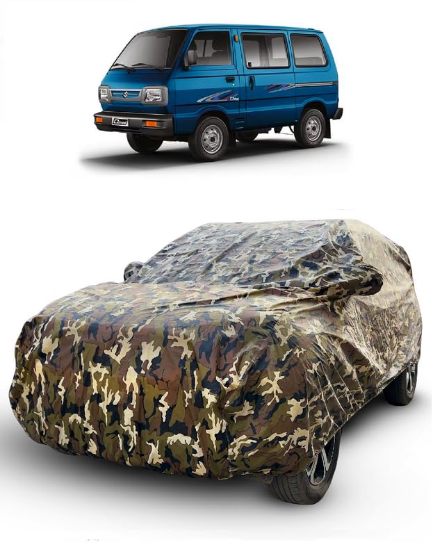 Carigiri Waterproof Camouflage Military Jungle Print Car Body Cover for Maruti Omni(100% Waterproof,Triple Stitched,Mirror Pocket,UV Resistant,Dustproof) - Image 1