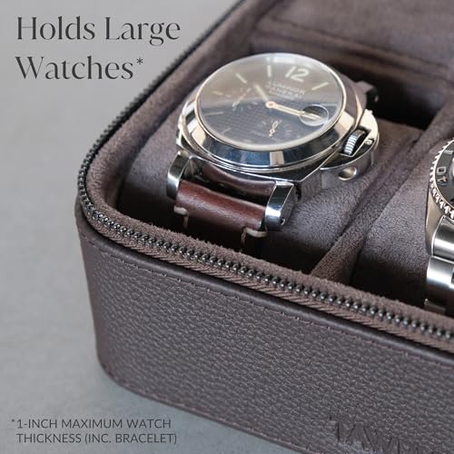TAWBURY 3 Watch Case with Storage Compartment – Top-Grain Leather Watch Travel Case for Men | Leather Watch Roll Travel Case | Travel Watch Cases for Men | Travel Watch Box for Men Leather - Image 5