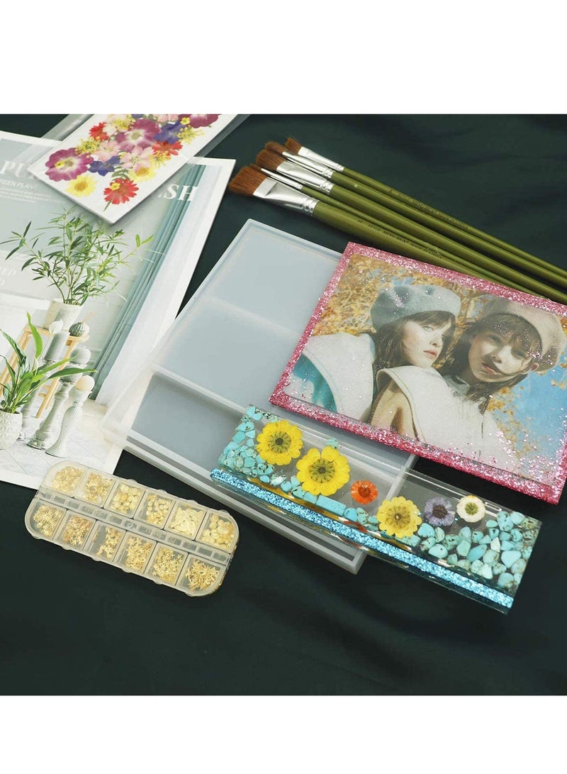 SOLARAE Photo Frame, Epoxy Resin Mold, Rectangle Picture Frame Silicone Molds, Rectangle Storage Box Silicone Mold Keep Countertop Neat for Home Decoration, DIY Crafts, and Handmade Gifts - Image 3