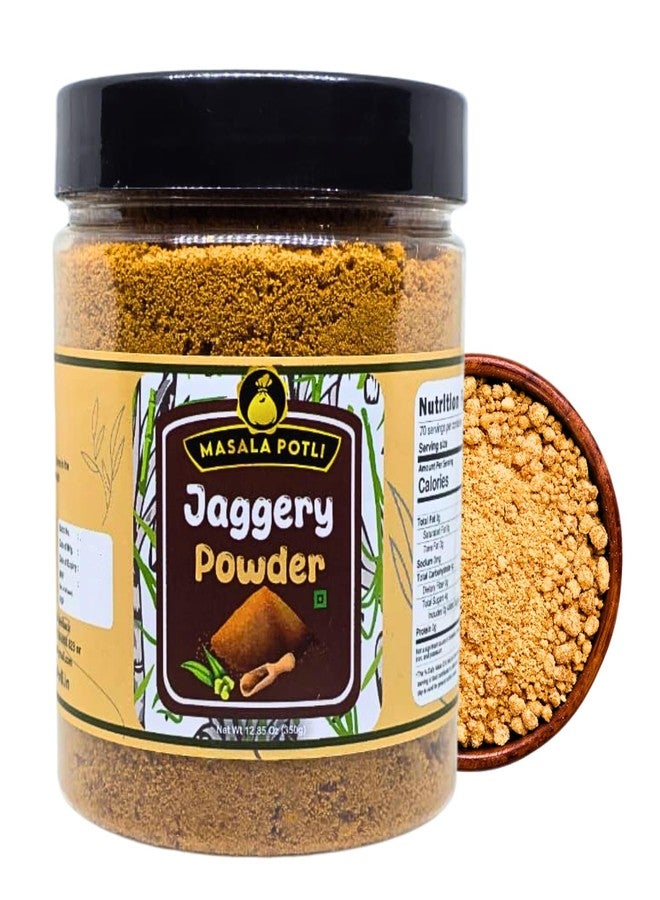 Masala Potli Pure Jaggery Powder 350g | Natural & Chemical-Free Sugarcane Gud | Unrefined, Preservative-Free, Nutrient-Rich Sweetener | Healthy Sugar Substitute for Cooking & Beverages (350 Grams) - Image 1