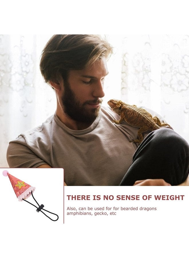 ستوبوك قبعة ستوبوك 1 قطعة، قبعة سانتا على شكل تنين ملتحي، قبعة زواحف لعيد الميلاد، قبعة عيد الميلاد، زي زواحف للهالوين للحيوانات الصغيرة على شكل تنين ملتحي، أحمر، 4.3 × 2.3 بوصة - Image 4