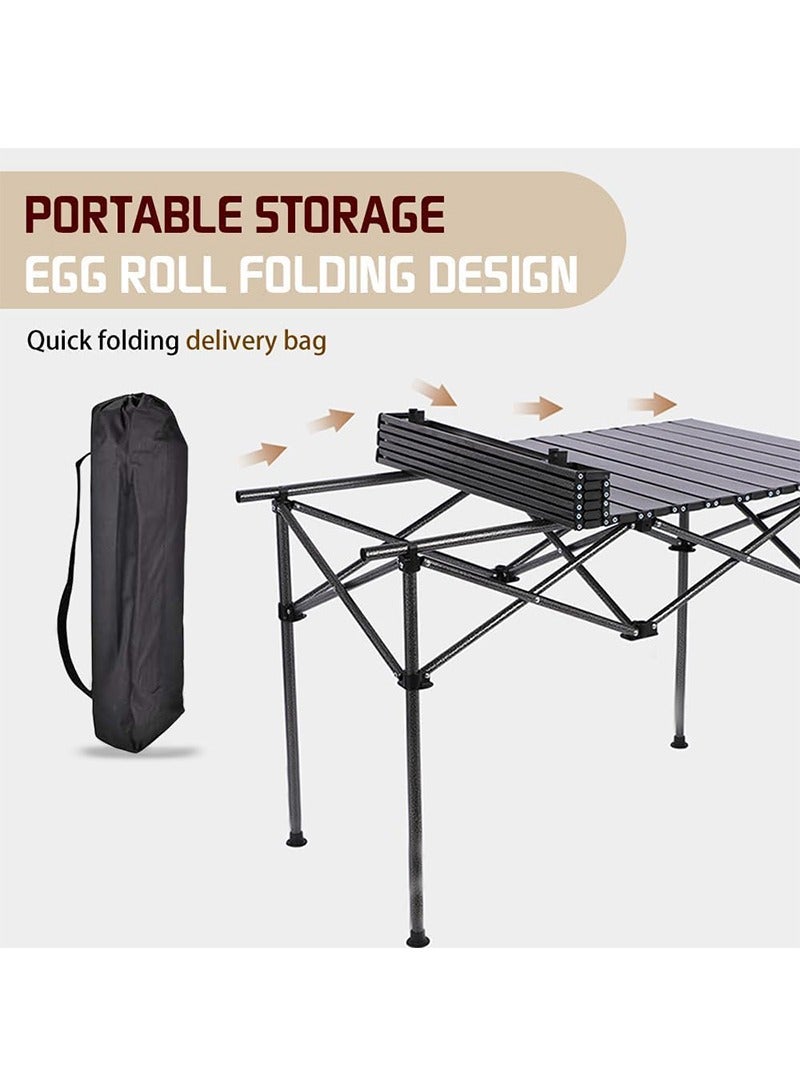 تابيت 95x55x50CM طاولة التخييم القابلة للطي في الهواء الطلق ، طاولة شواء نزهة سبيكة الألومنيوم ، طاولة حفلة شاطئ التخييم المحمولة مع حقيبة التخزين - Image 5