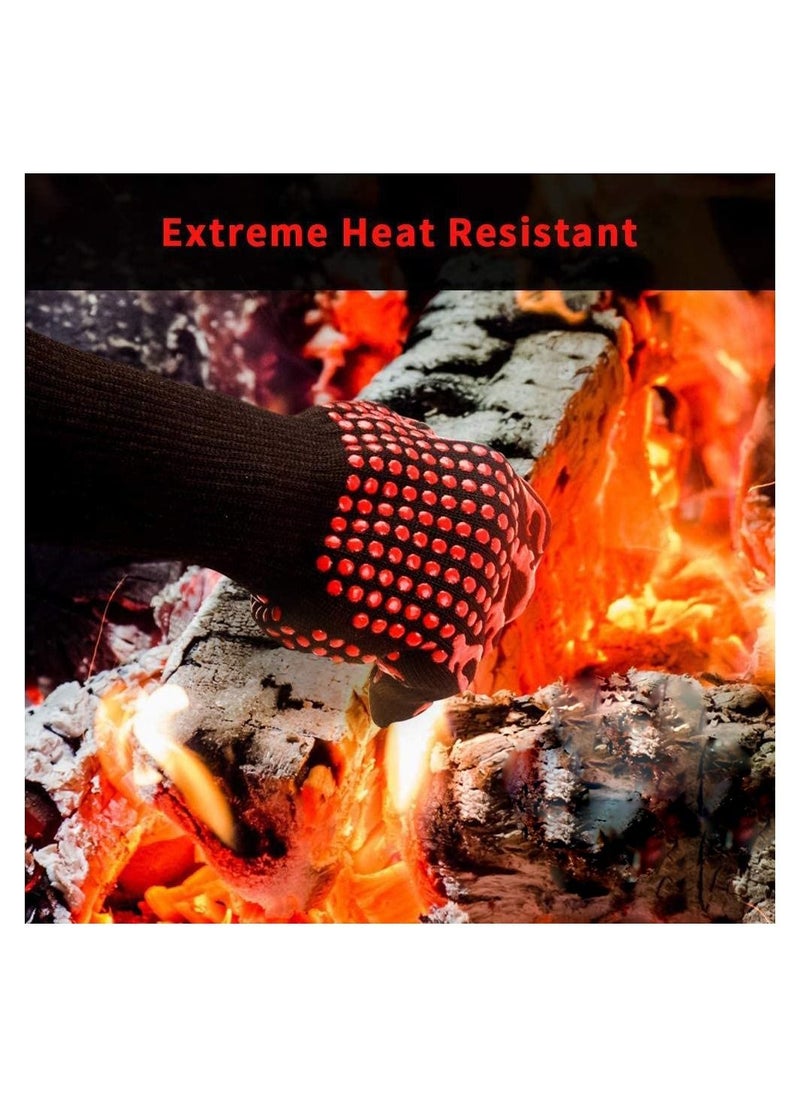 ARTC ARTC Extreme Heat Resistant BBQ Hot Oven Gloves and Charcoal Grill Mitts With Insulated Silicone Non Slip Grips  - Image 4