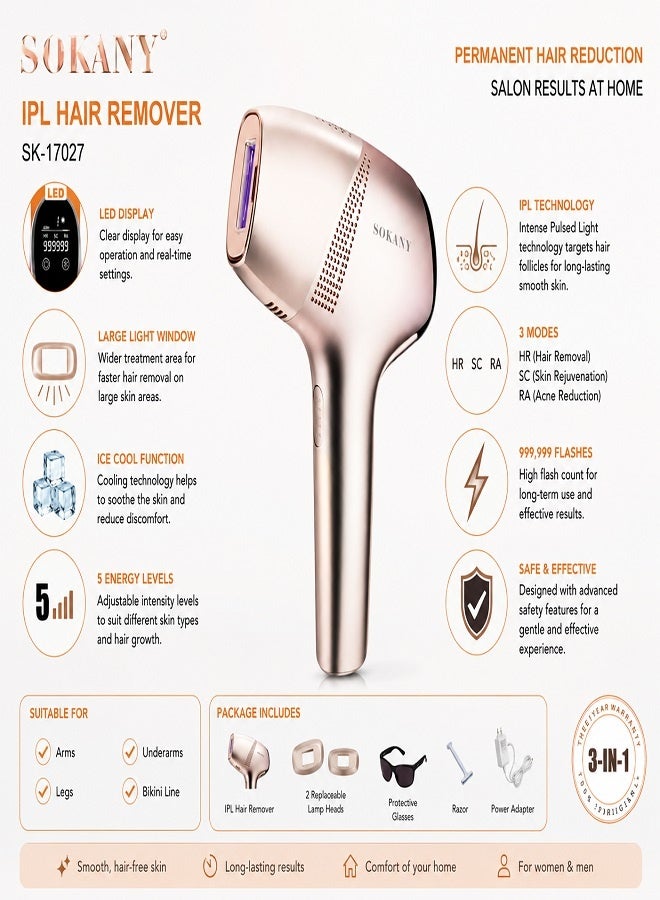sokany SK-17027 Women's Digital Laser 3-in-1 - Image 2