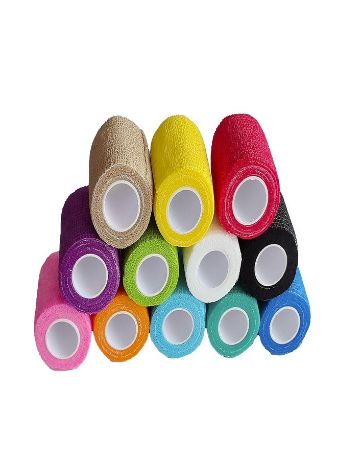 HeGangLy 12 Pack Self Adhesive Elastic Bandage Wrap,Color Athletic Tape, Vet Wrap - Image 1