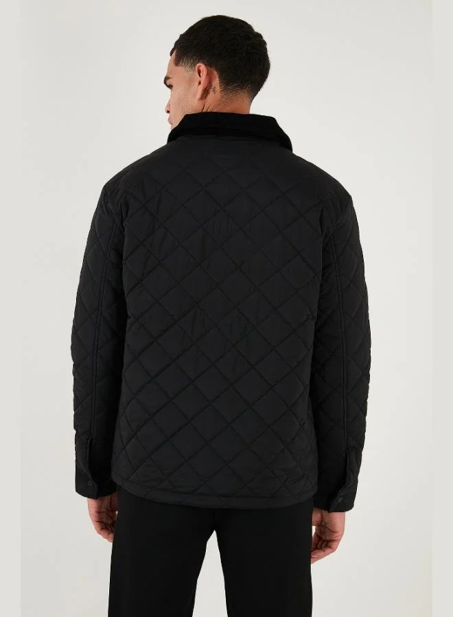 Buratti Buratti Quilted Regular Fit Velvet Detailed Coat Men's COAT 497LEROY