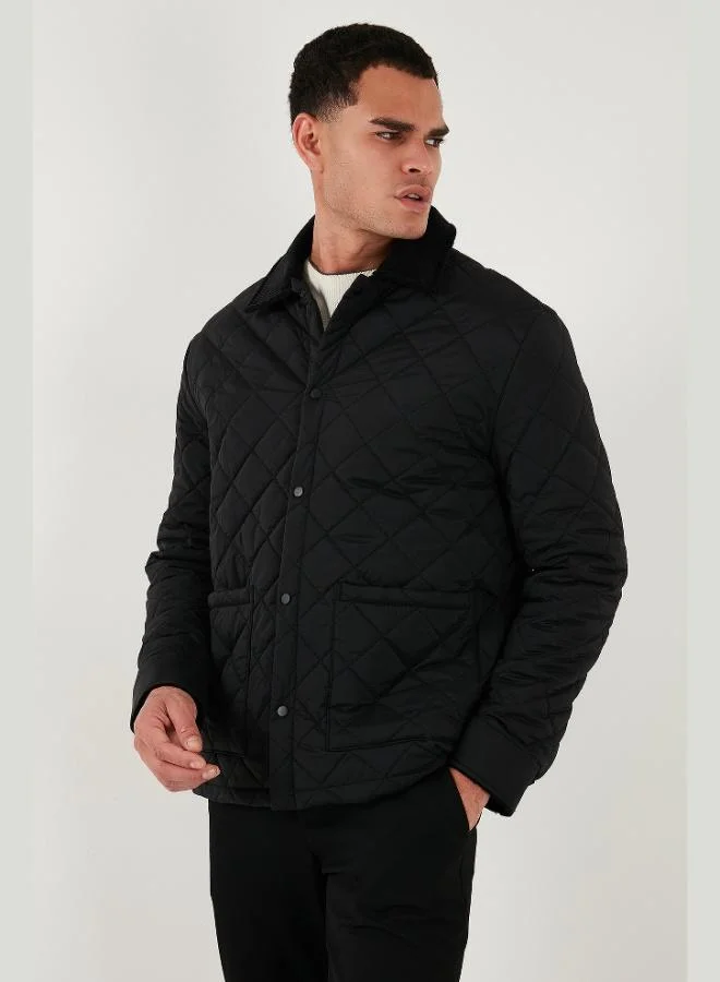 Buratti Buratti Quilted Regular Fit Velvet Detailed Coat Men's COAT 497LEROY