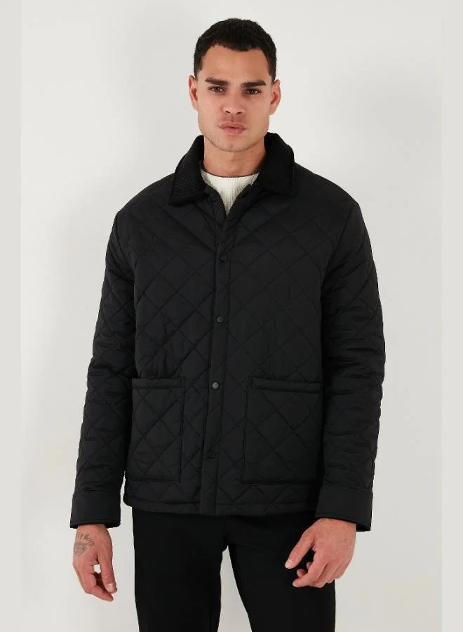 Buratti Buratti Quilted Regular Fit Velvet Detailed Coat Men's COAT 497LEROY