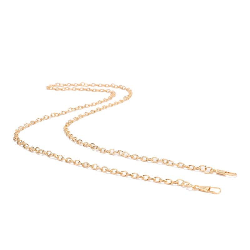 U+U Mini Metal Chain Strap, 46" Purse Straps Replacement, DIY Purse Chain Accessories, Crossbody Bag and Handbag Strap with Metal Buckles (Slim, Goldï¼‰ - Image 1