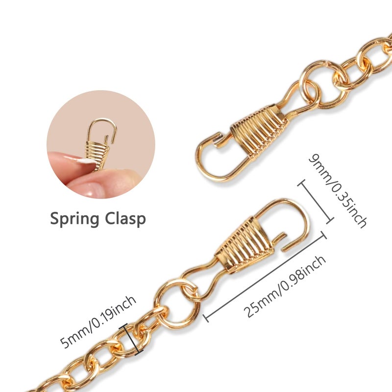 U+U Mini Metal Chain Strap, 46" Purse Straps Replacement, DIY Purse Chain Accessories, Crossbody Bag and Handbag Strap with Metal Buckles (Slim, Goldï¼‰ - Image 4