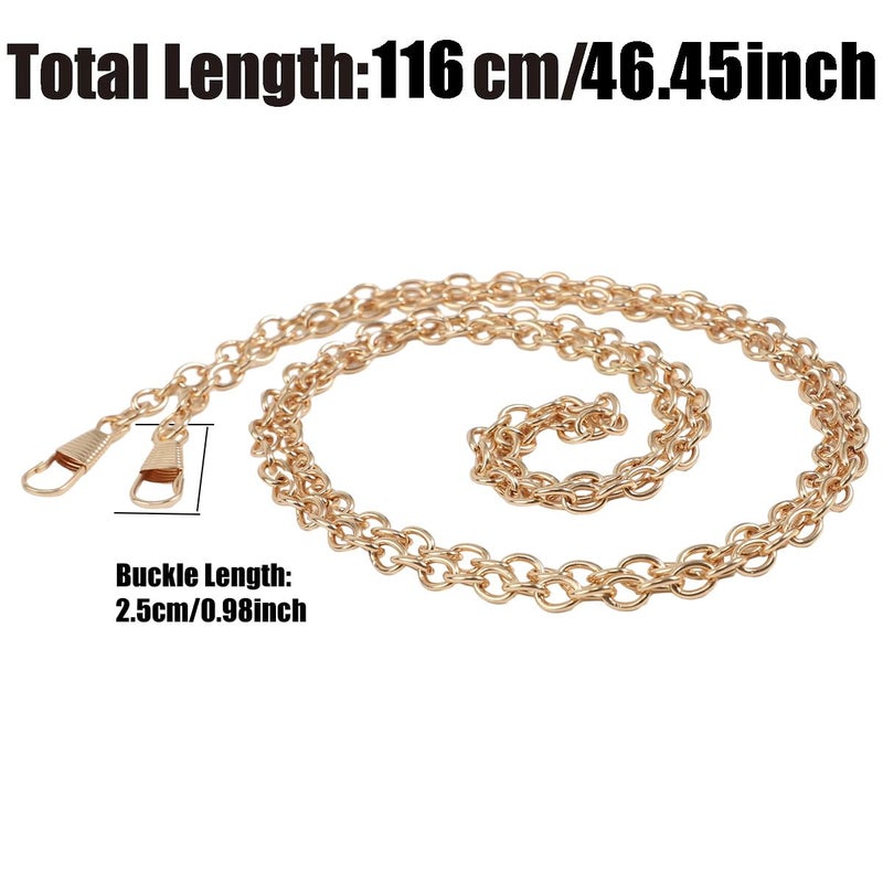 U+U Mini Metal Chain Strap, 46" Purse Straps Replacement, DIY Purse Chain Accessories, Crossbody Bag and Handbag Strap with Metal Buckles (Slim, Goldï¼‰ - Image 5