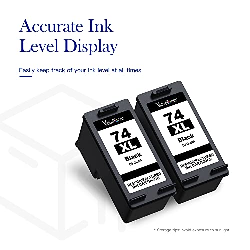 Valuetoner Remanufactured Ink Cartridge Replacement for HP 74XL High Yield CH623BN CB336WN for Deskjet D4260 D4280 D4360 Printer (2 Black) 2 Pack - Image 4