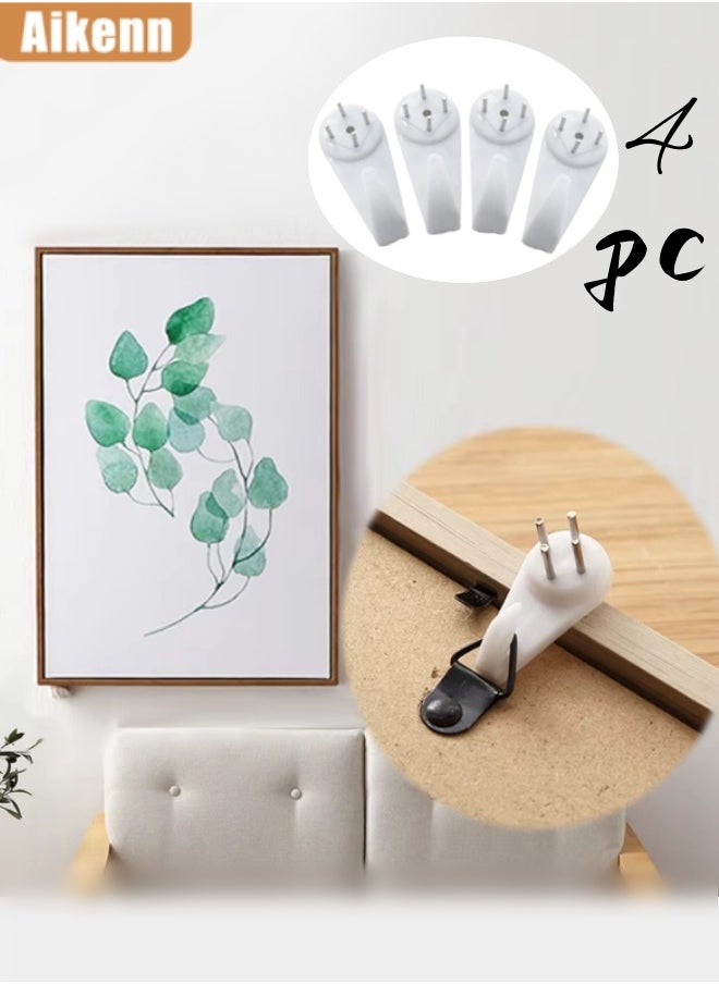 Aikenn - Invisible Nail,Screws Wall Hooks,No Trace Picture Hangers,Traceless Photo Hook,Hardwall Drywall Picture Hooks,Multi Function Heavy Duty Picture Art Painting Frame Hanger(4pc) - Image 1