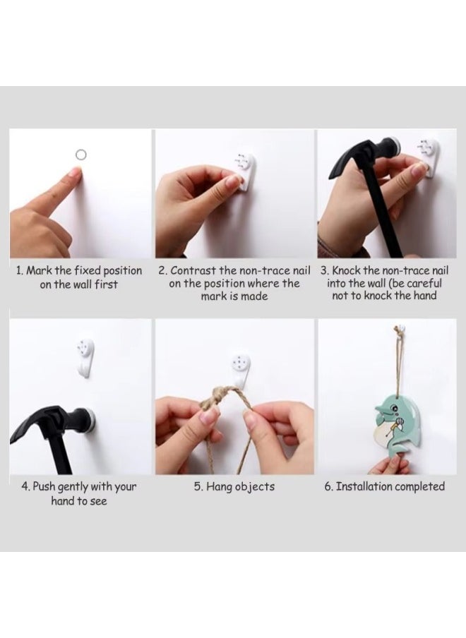 Aikenn - Invisible Nail,Screws Wall Hooks,No Trace Picture Hangers,Traceless Photo Hook,Hardwall Drywall Picture Hooks,Multi Function Heavy Duty Picture Art Painting Frame Hanger(4pc) - Image 1