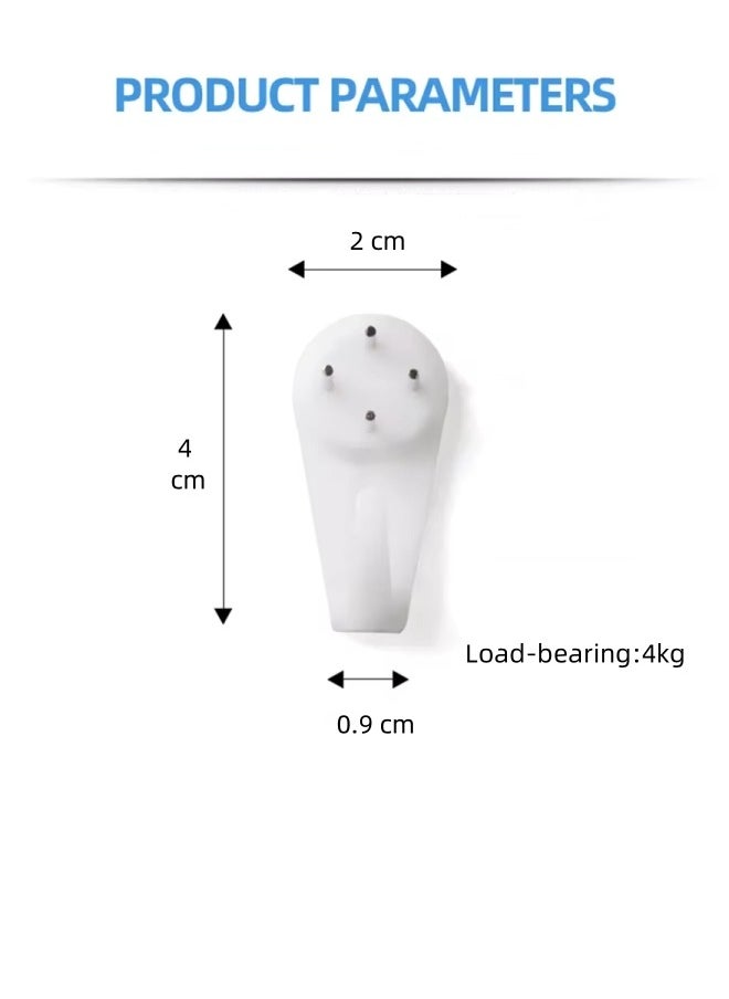 Aikenn - Invisible Nail,Screws Wall Hooks,No Trace Picture Hangers,Traceless Photo Hook,Hardwall Drywall Picture Hooks,Multi Function Heavy Duty Picture Art Painting Frame Hanger(4pc) - Image 1