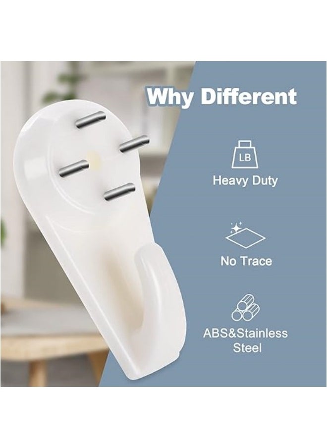 Aikenn - Invisible Nail,Screws Wall Hooks,No Trace Picture Hangers,Traceless Photo Hook,Hardwall Drywall Picture Hooks,Multi Function Heavy Duty Picture Art Painting Frame Hanger(4pc) - Image 1