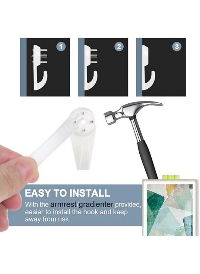 Aikenn - Invisible Nail,Screws Wall Hooks,No Trace Picture Hangers,Traceless Photo Hook,Hardwall Drywall Picture Hooks,Multi Function Heavy Duty Picture Art Painting Frame Hanger(4pc) - Image 1