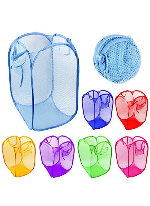 Crispy - crispy Nylon Mesh Laundry Basket (Standard Size, Colour May Vary) -Set of 2 Pieces Combo - Image 1