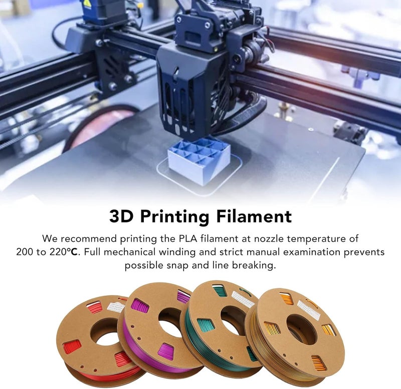1.75mm 3D Printer PLA Filament, 250gx4 Spools Dual Color Printer Filament, 200-220℃ Silk Gradient Change Coextrusion Rainbow Filament, 3D Printing Filament for 3D Refilling - Image 3