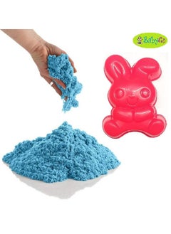 BabyGo BabyGo Soft Space Sand Clay for Indoor Playing Moldable 500gm in Resealable Bag with Free Big Mould (Blue) (No Toxic)  - Image 2
