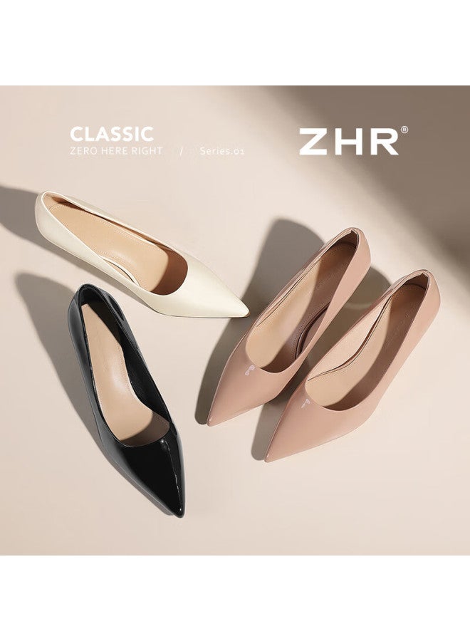 Zhr Zese Nude High Heels Women New Pointed Toe Stiletto French Style Elegant Commuter Pumps Bq117g Black 36 - Image 4
