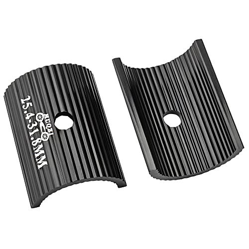 MUQZI Bike Handlebar Shim, Aluminum Alloy Bicycle Handle Bar Spacer Sheet clamp 25.4 to 31.8mm Conversion Shims Adapter for MTB Cycling, Black - Image 1