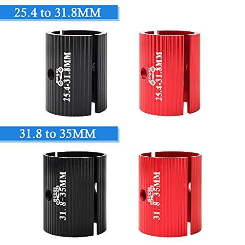 MUQZI Bike Handlebar Shim, Aluminum Alloy Bicycle Handle Bar Spacer Sheet clamp 25.4 to 31.8mm Conversion Shims Adapter for MTB Cycling, Black - Image 3