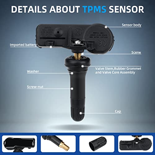 Parfyter 4 Pack Tire Pressure Sensor 68293199AB TPMS Sensor 433MHZ Tire Pressure Monitoring System Sensor Compatible with RAM 1500 2019-2020 - Image 4