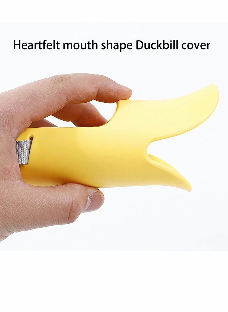 SYOSI 3 Pieces Silicone Dog Mouth Cover, Anti Bite Duck Mouth Shape Dog Mouth Mask, Anti Bark Chew Adjustable Ring Pet Mouth Cover for Small and Medium Dogs(Yellow,Blue,Pink)  - Image 4