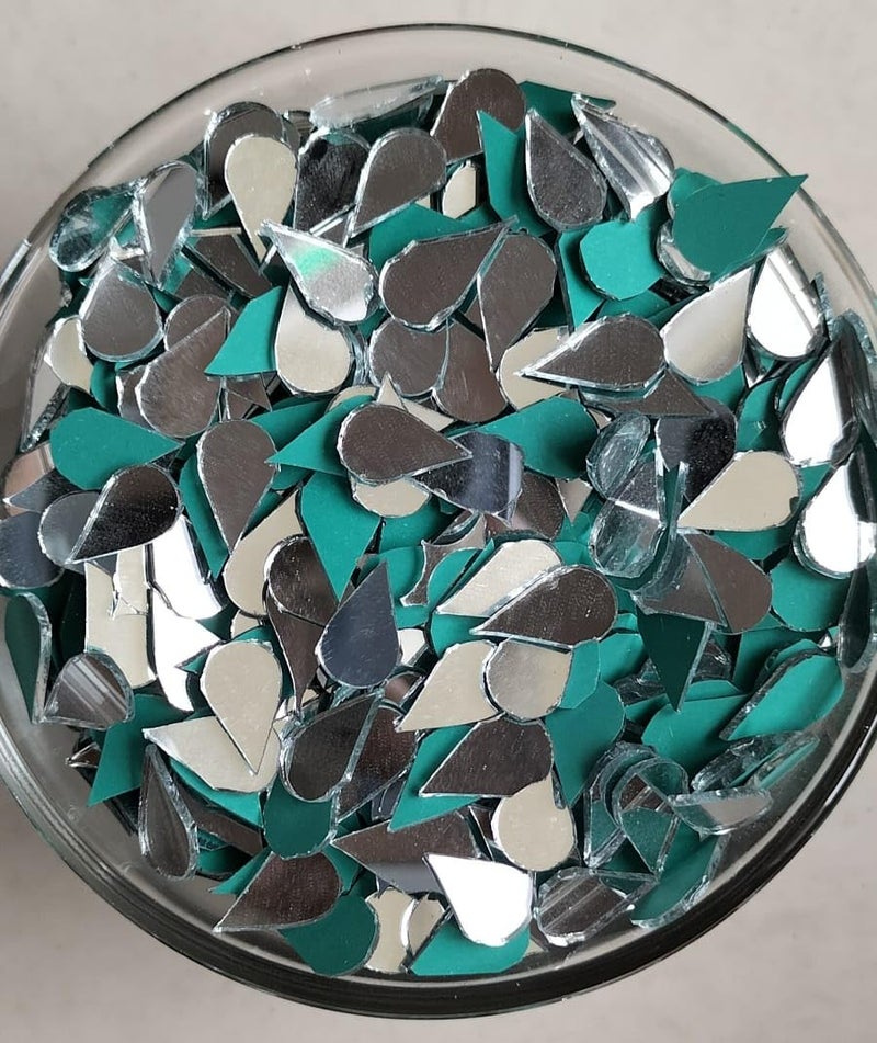 RADHE FASHION Radhe Fashion Mirror for Art and Craft Work Lippan Decoration Jewellery Work Craft Desiging Work in Saree Blouse Free 3 Buttons Storage Box Free 200 Piece Teardrop Shape - Image 3